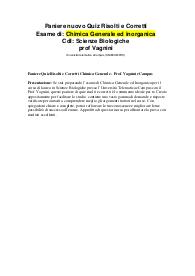 Paniere Quiz Risolti e Corretti Chimica Generale - Prof. Vagnini eCampus