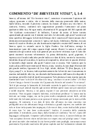 COMMENTO DE BREVITATE VITAE, 1, 1-4 SENECA