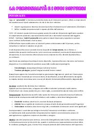 Riassunto “La personalità e i suoi disturbi”