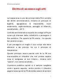 Diritto Amministrativo - Diritto di accesso agli atti