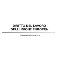 Appunti da lezioni di Diritto del lavoro dell'UE