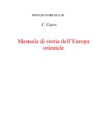 Manuale di storia dell’Europa orientale