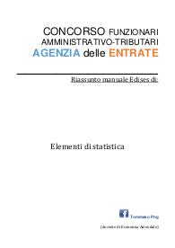 Concorso agenzia delle entrate - ELEMENTI DI STATISTICA - riassunto manuale edises