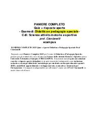 PANIERE COMPLETO 2025 Quiz + Aperte Didattica e Pedagogia Speciale Prof. Ciarcianelli