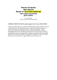 PANIERE COMPLETO 2025 Economia Applicata Prof. Laino UNIECAMPUS