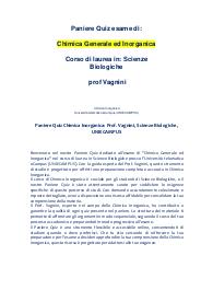 Paniere Quiz Chimica Inorganica: Prof. Vagnini, Scienze Biologiche, UNIECAMPUS