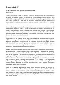 Riassunto del numero 67 di Trasgressioni, rivista quadrimestrale di cultura politica