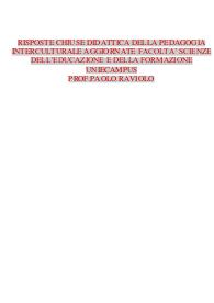 Risposte domande chiuse didattica della pedagogia interculturale aggiornate 2023