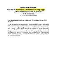 Paniere Quiz Semiotica e Filosofia del linguaggio, prof Cassone, ecampus
