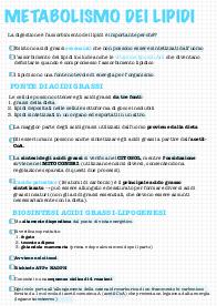 Appunti metabolismo dei lipidi università UNISA