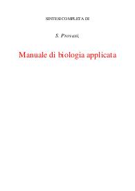 Manuale di biologia applicata
