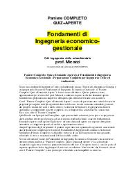 Fondamenti di Ingegneria economico-gestionale Cdl: ingegneria civile ed ambientale prof. Micozzi